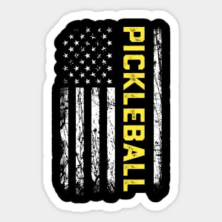 Pickleball American Flag Patriotic USA Flag Sticker